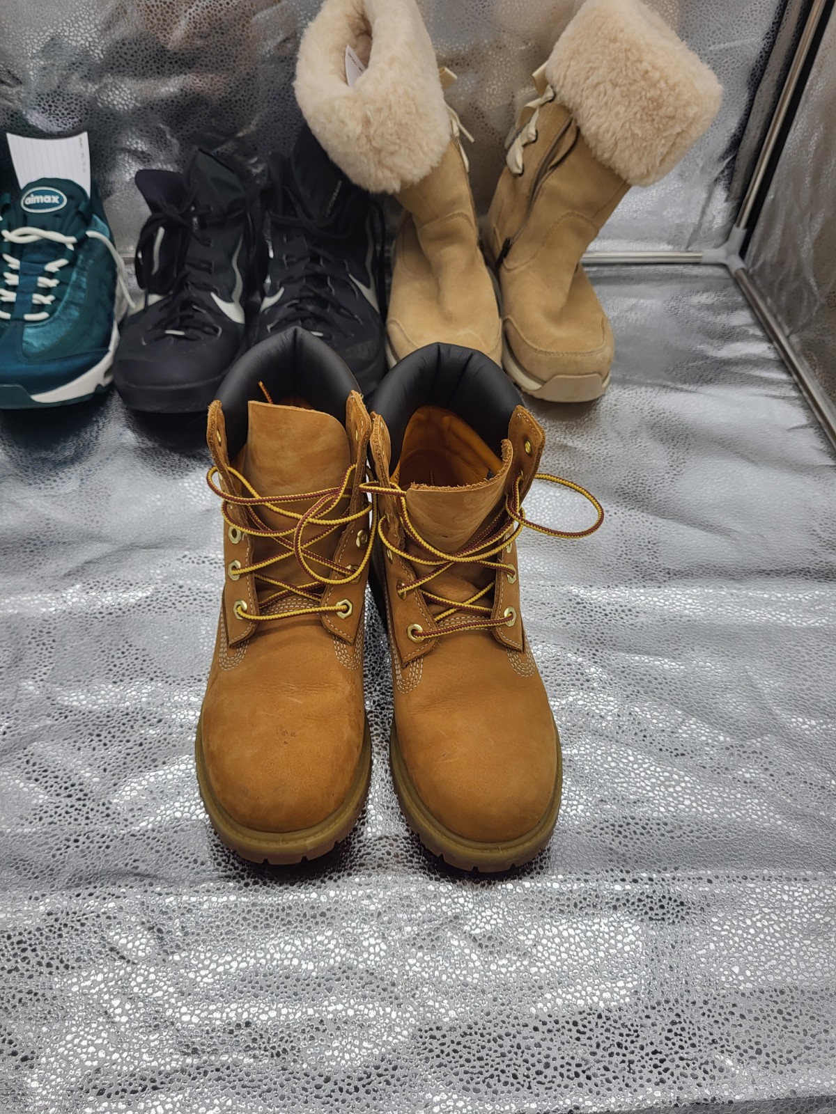 Timberland 6 Inch Premium Waterproof Boots Wheat Nubuck Primaloft 200g Mens Sz 8