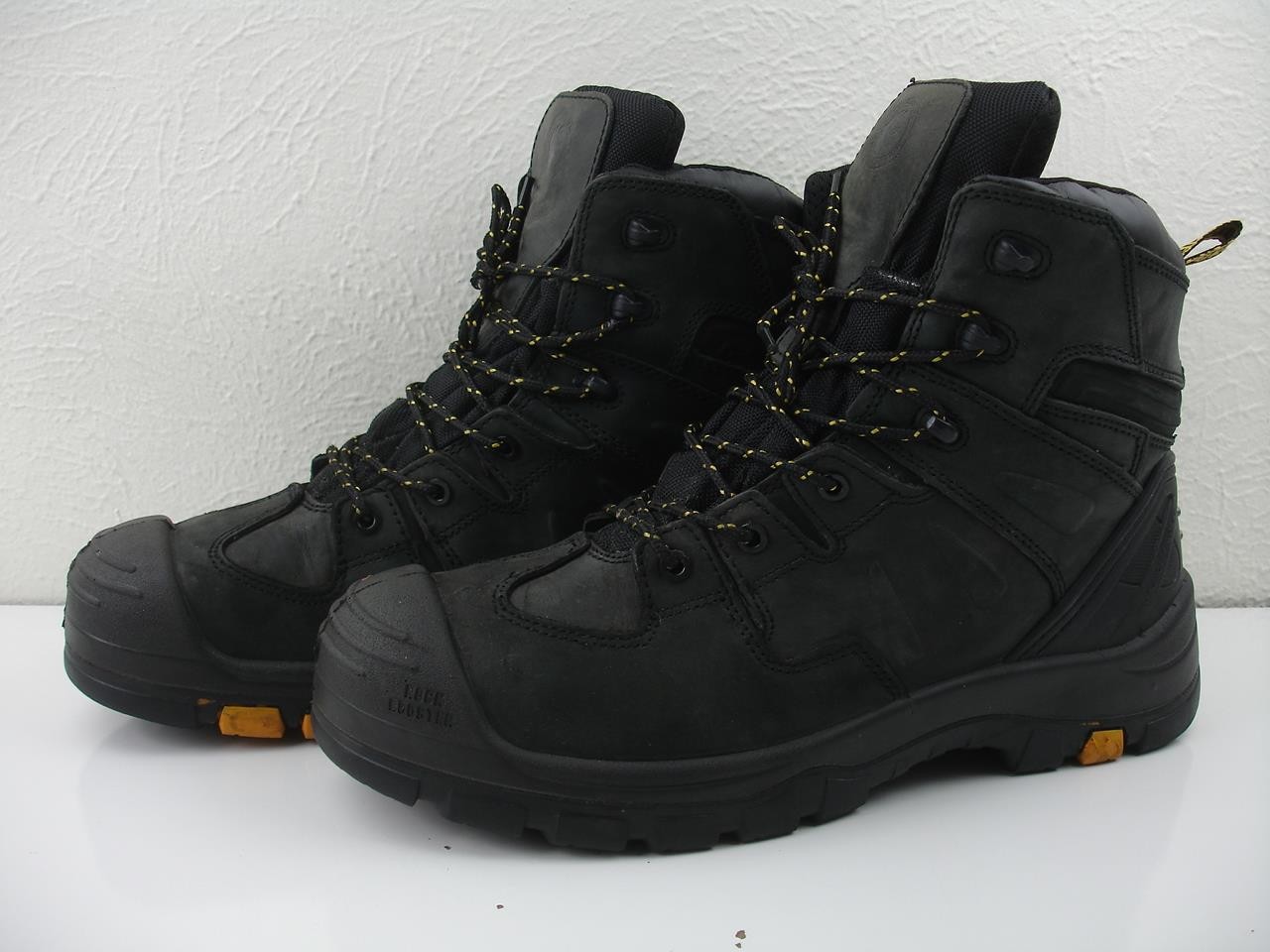 Men’s 14 M ROCKROOSTER Black Leather Woodland 6″ AK609 Composite Steel Toe Boots