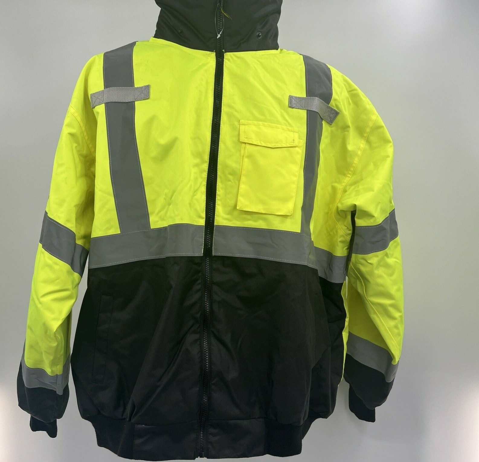 Occunomix Men’s LUX-ETJBJR Neon Green Polyester 4-in-1 Work Jacket Size L BR1