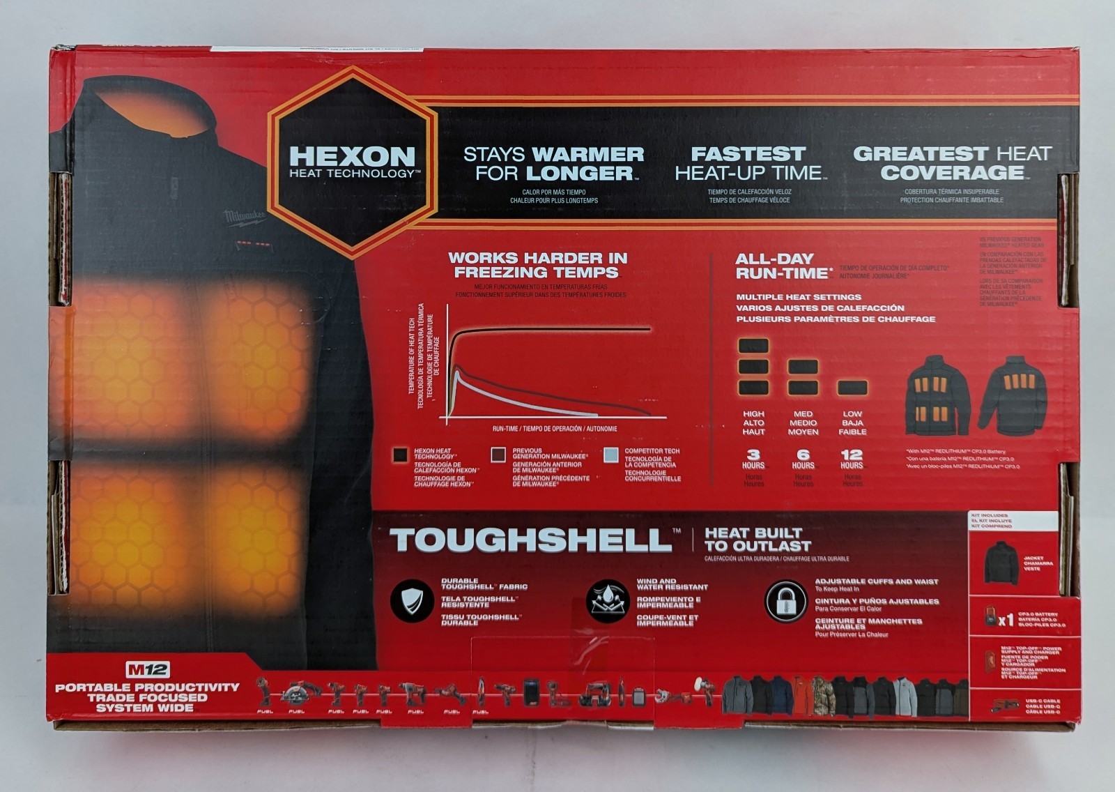 Milwaukee M100B-21L – M12 12V Durable Li-Ion Heated TOUGHSHELL Jacket – Large
