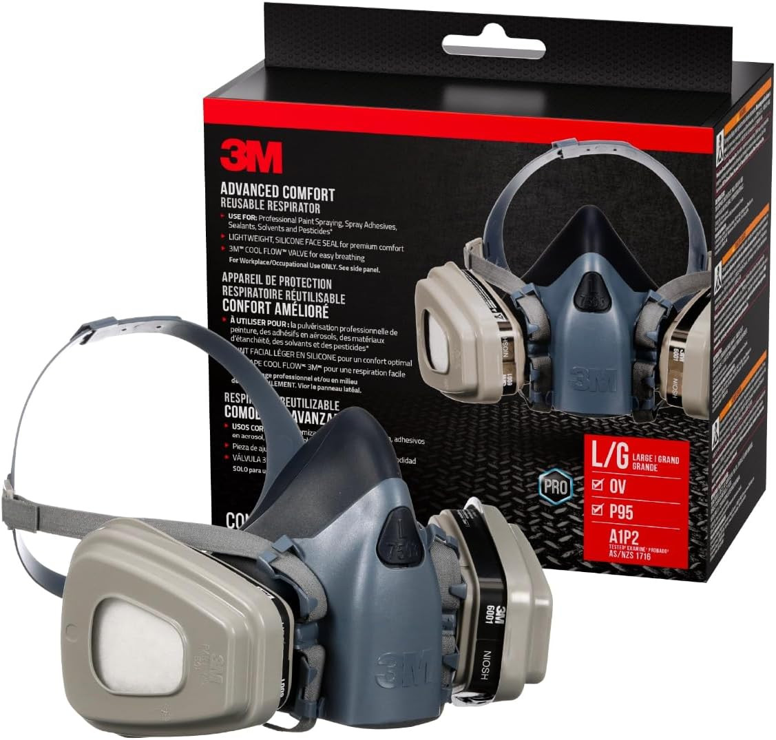 Professional Half Mask Organic Vapor, P95 Respirator with Cool Flow Valve, Reusa