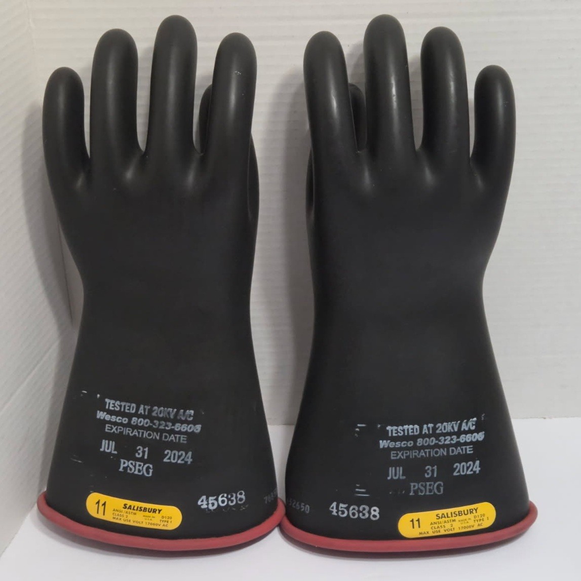 Honeywell Salisbury Class 2 High-Voltage Lineman Gloves Size 11 ANSI/ASTM -Read