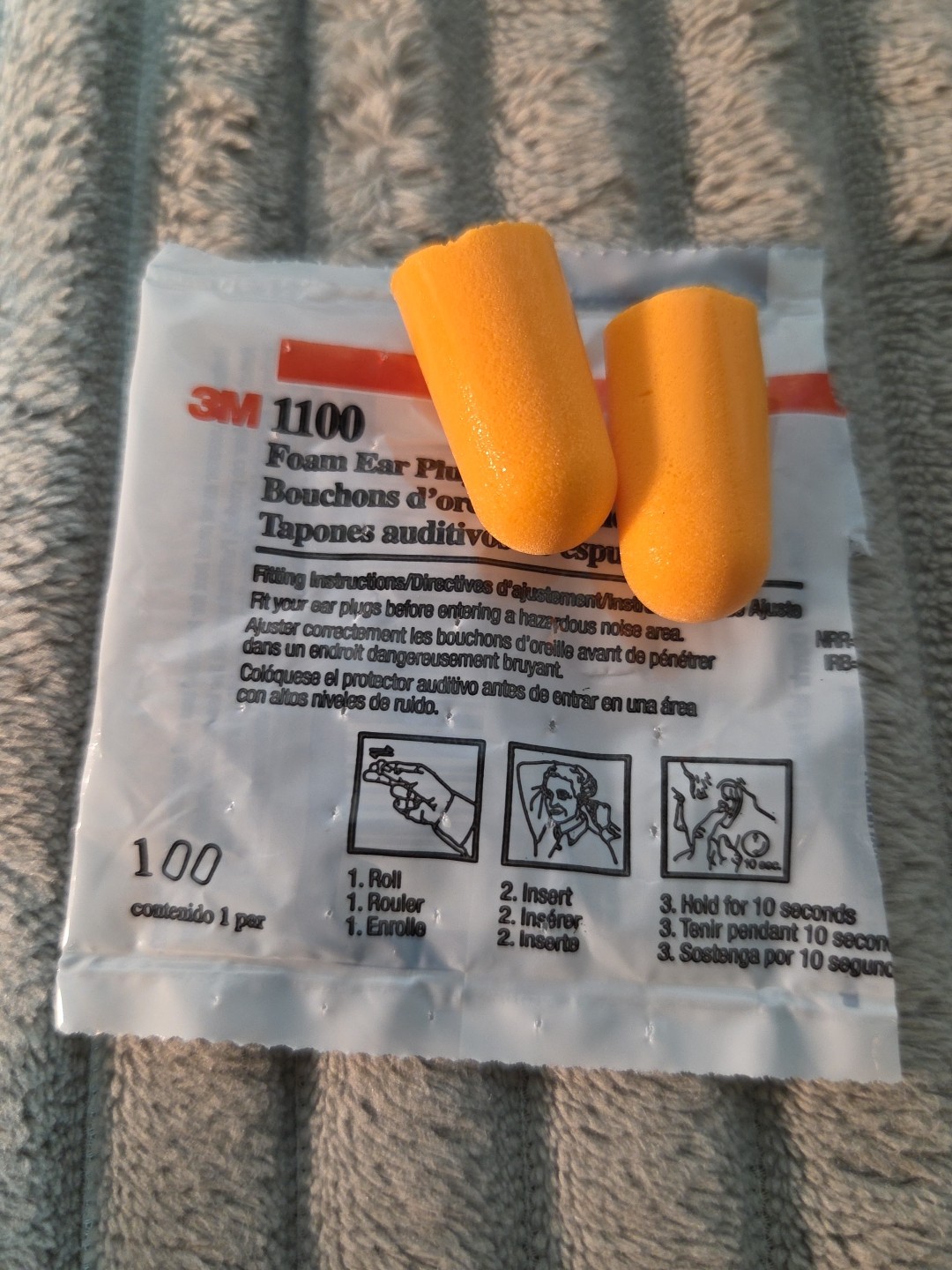 25 Pair 3M 1100 Orange Foam Ear Plugs Noise Reduction Shooting Racing Work Sleep