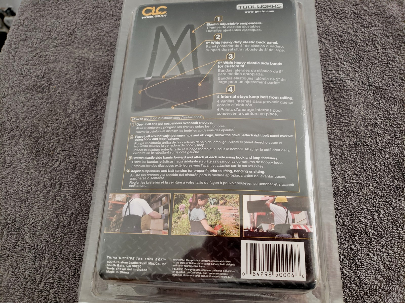 Tool Works Elastic Back Support Belt CLC Gear Size Large 38-47 Inch Adjustable