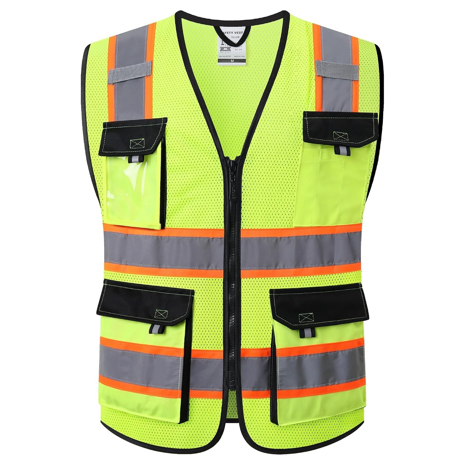 Men’s and Women’s ANSI Safety Vest Large Yellow Hi Vis Reflective Vest