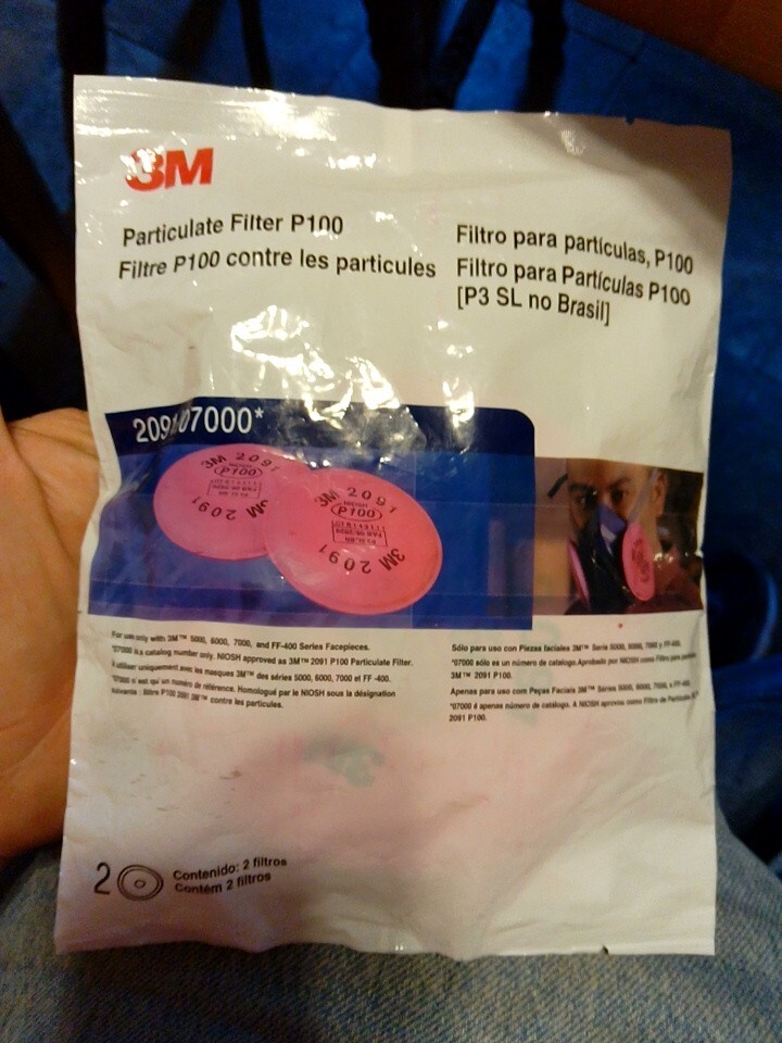 3M 2091 P100 Replacement Particulate Filters Respiratory Protection USA MADE