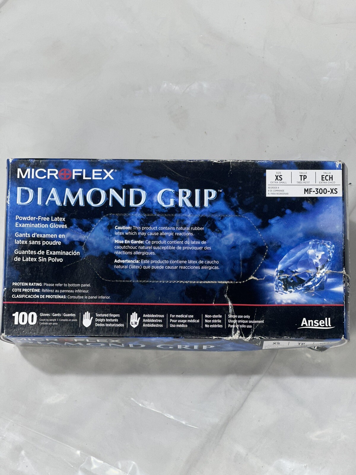 Microflex Latex Gloves Diamond Grip MF-300-XS Disposable (X-SM) 100 Gloves NEW!