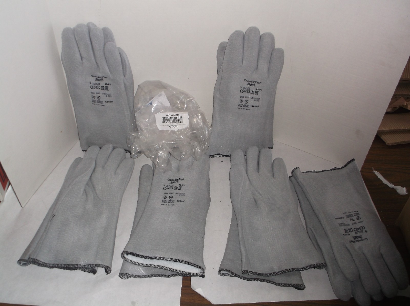 NEW LOT OF 6 Size L Leather Palm Gloves,5AD08 (C28T)