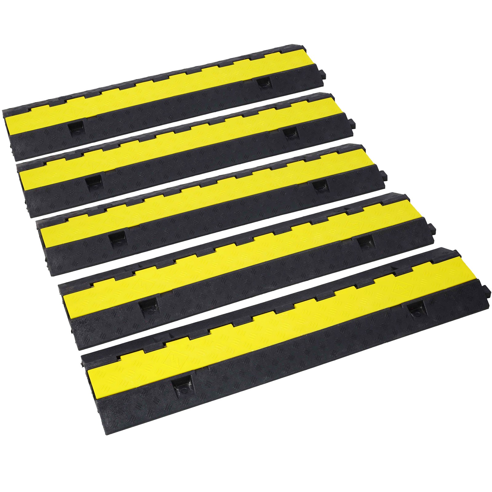 Cable Protector Ramp, 2 Channels Speed Bump Hump, 5500 LBS Load Capacity 5 Packs