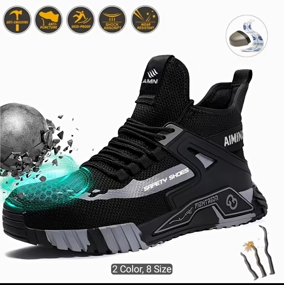AIMIN Static Dissipating SD Safety Work Sneakers Black Men’s 6 Medium
