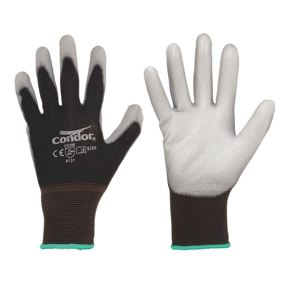 144PR CONDOR 56JK COATED GLOVES, POLYURETHANE PALM, SIZE: SMALL
