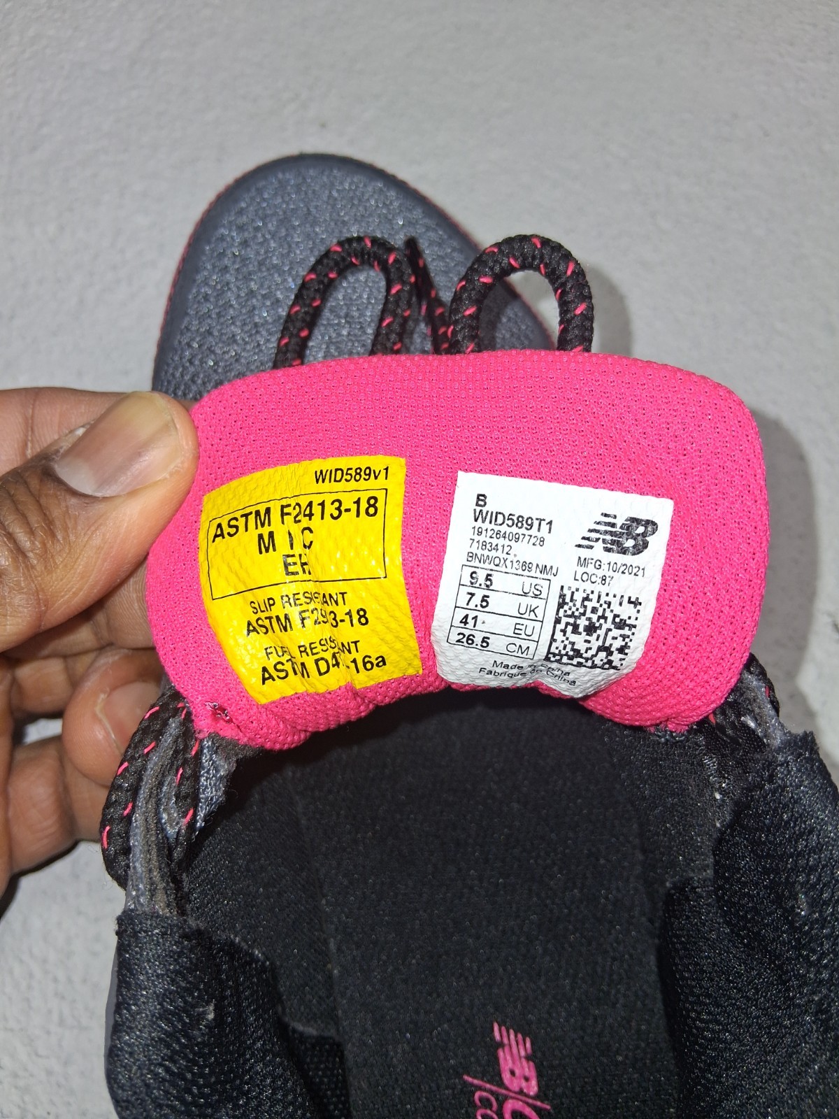 New Balance WID589V1 Gray Pink Women’s 8.5 B ASTM F2413-18 Safety Work Shoes