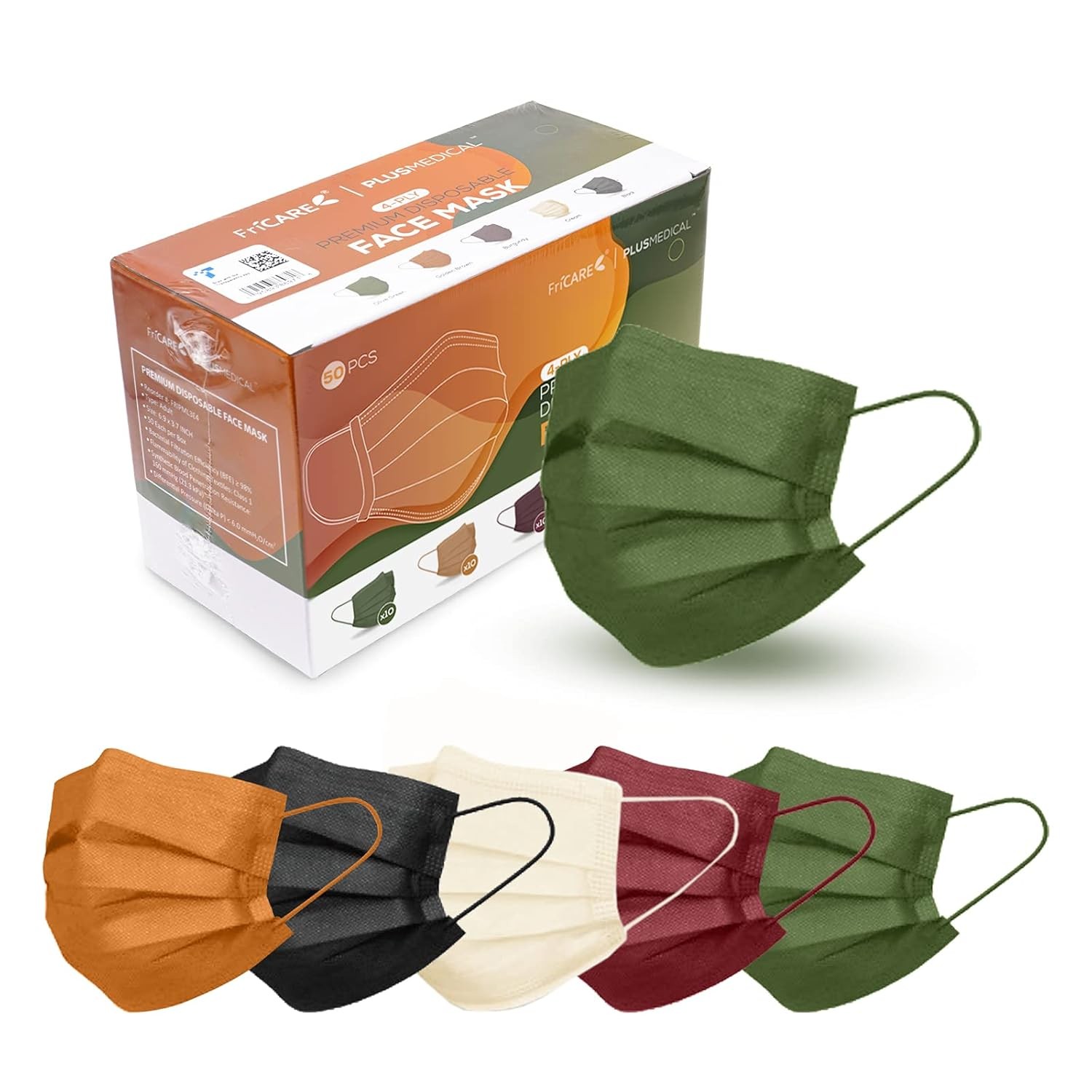 FriCARE Face Masks Disposable for Adults, 1 Count (Pack of 50), Assorted Fall
