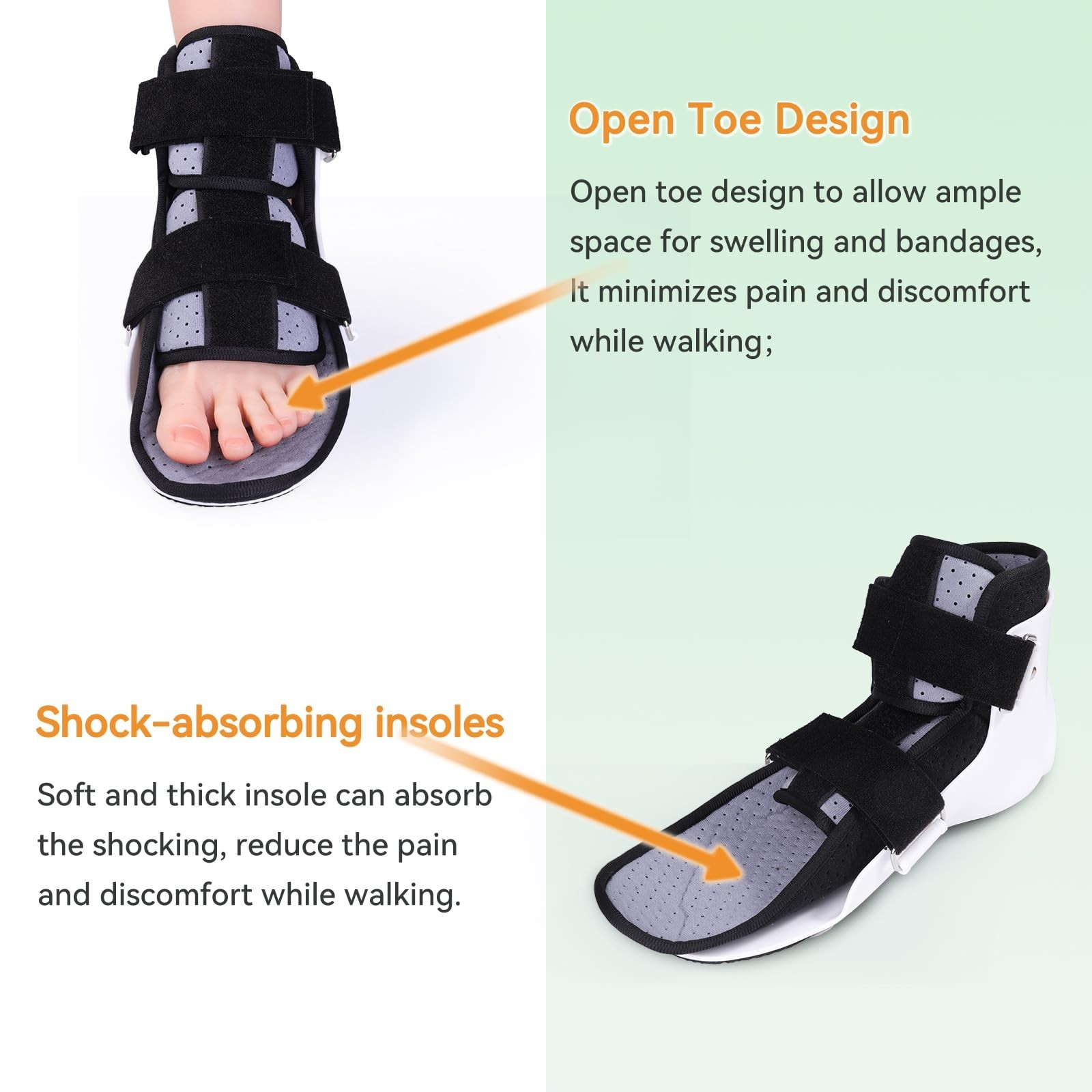 Walking Boot for Broken Toe Injuries, Sprained Ankles, Metatarsal Stress, Pos…