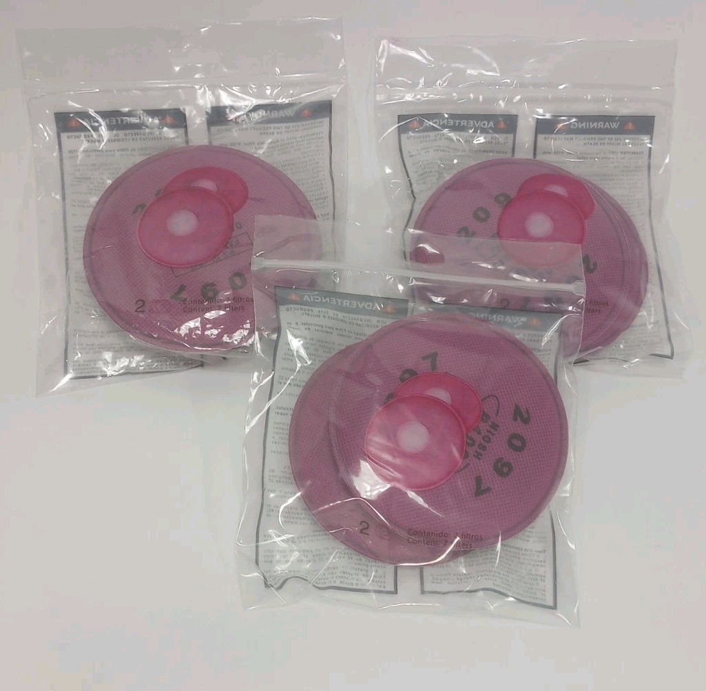 6 Pieces (3Pairs) 2097 Filters Replacement for 3M 6200 6800 6900 7501 7502 7503