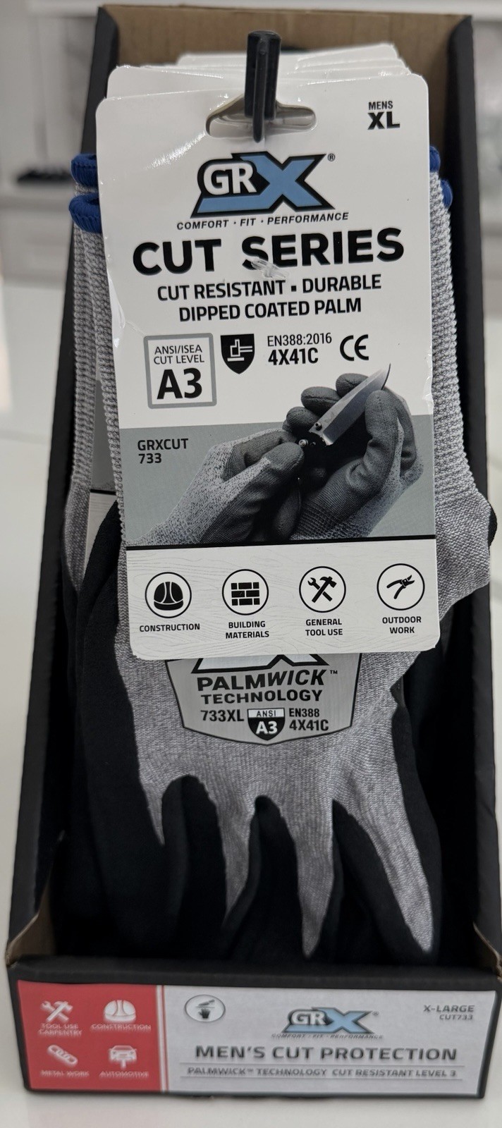GRX 733 Cut Resistant Men’s XL Work Gloves GRXCUT733XL