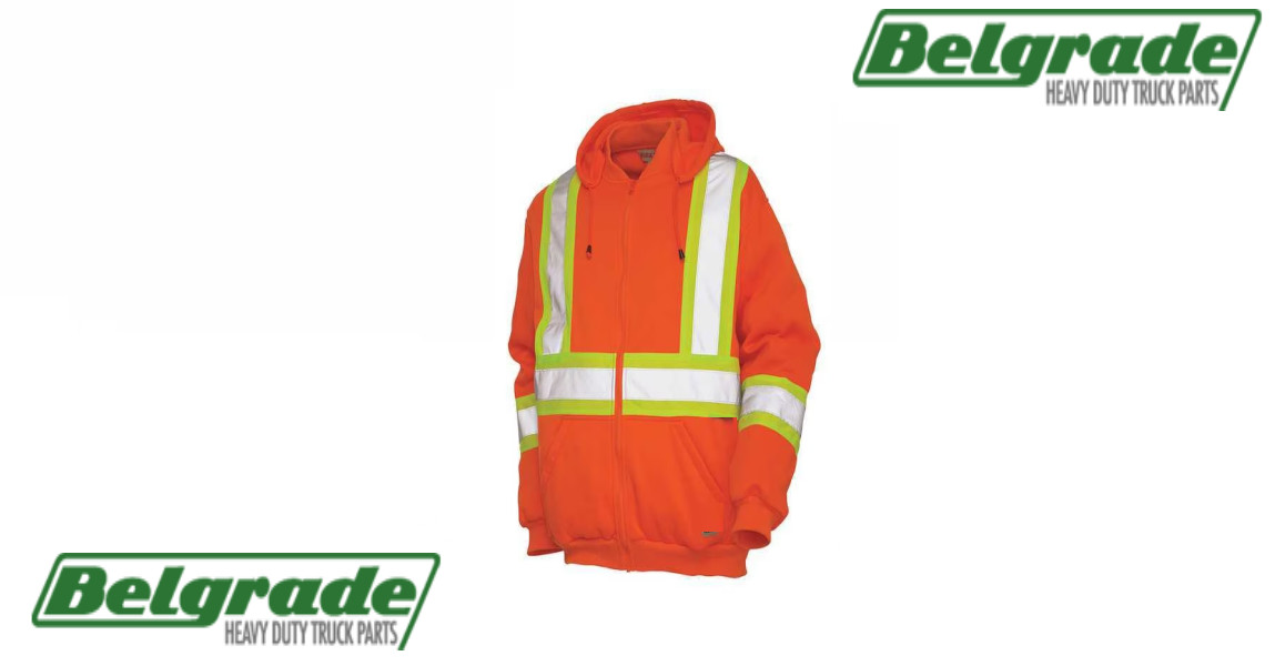 Unisex Hi-Vis Sweatshirt Class 3 Small Orange Kangaroo Pockets
