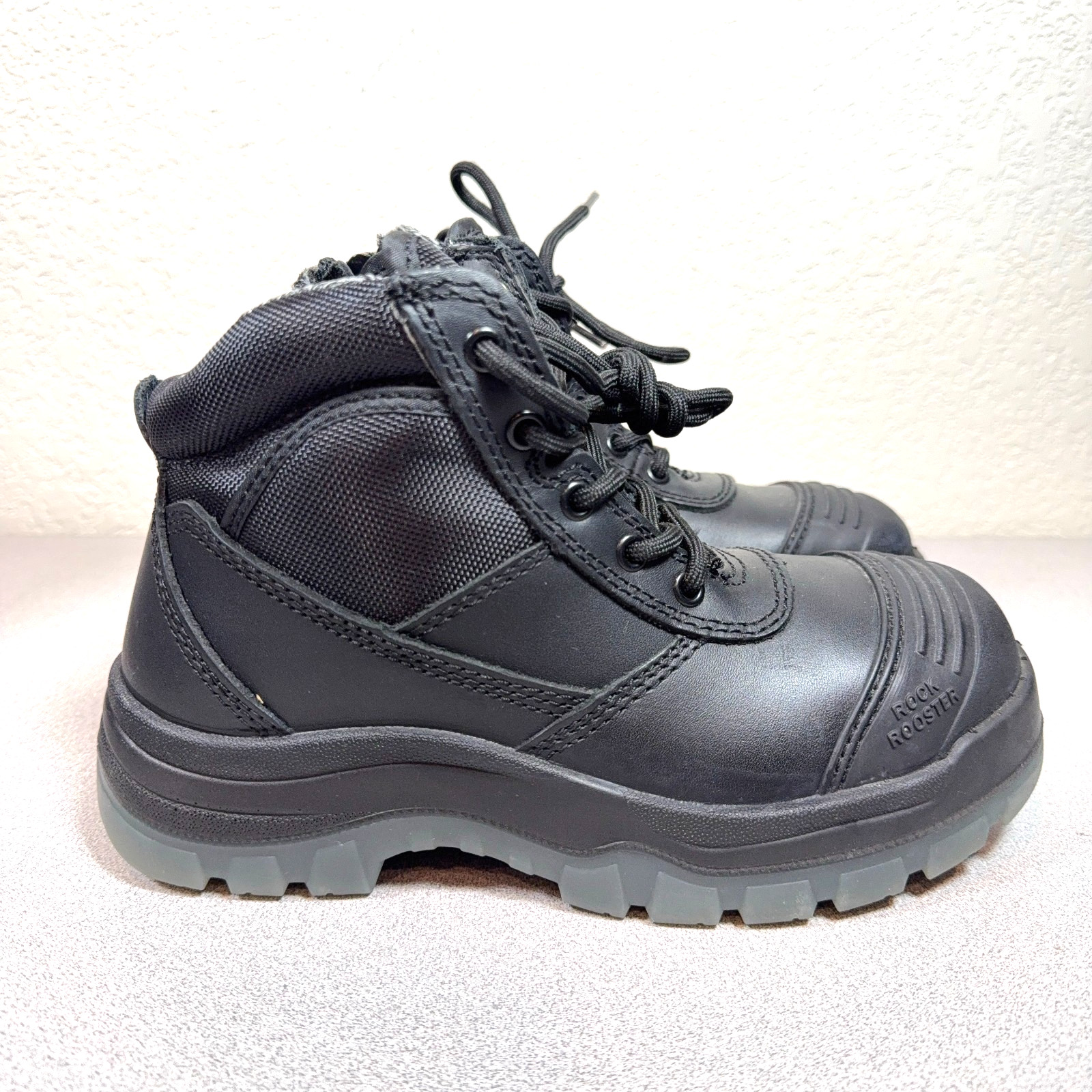 ROCKROOSTER Mens 6 EEE Zipper Work Boots, 6” Steel Toe – Side Zip Work Boots