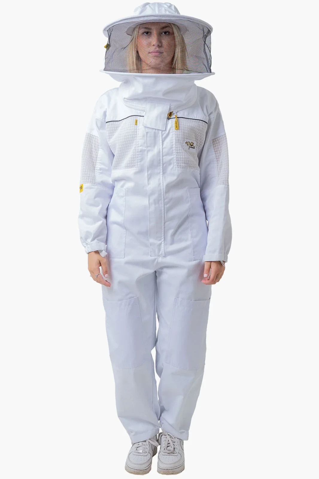 Poly-Cotton Semi-Ventilated Beekeeping Suit with Fencing & Round Hat Veil