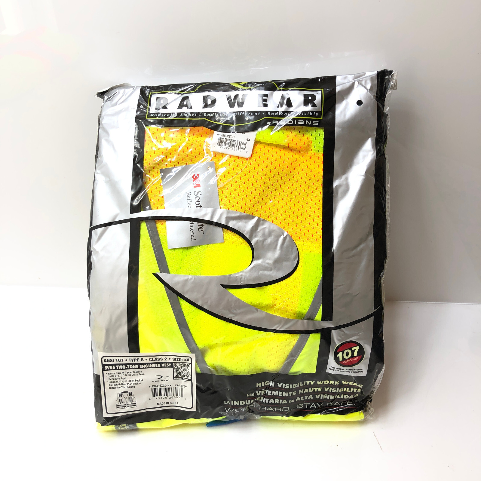 Radians Heavy-Duty Class 2 Type R ANSI 107 Two-Tone Engineer Vest SV55-2ZGD 4XL