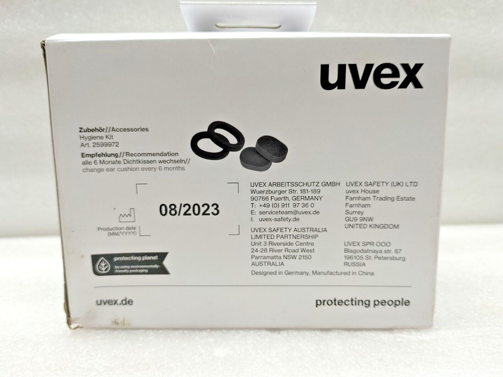 UVEX K10H-MSC HELMET MOUNTED EARMUFF 2631001 NRR 22dB – LOT OF 2 PAIRS