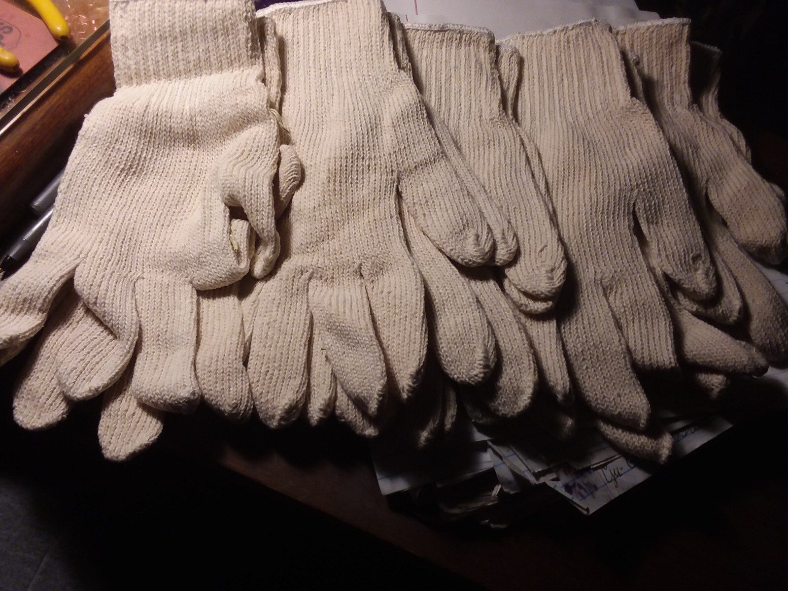 5 Pair of Irregular Work Gloves Lg/Xlg