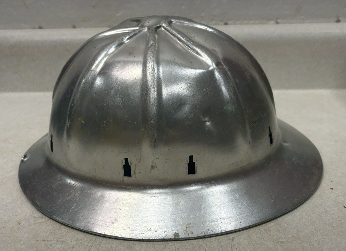 Apex Vintage Aluminum Hard Hat Safety Helmet Full Brim w/ Liner