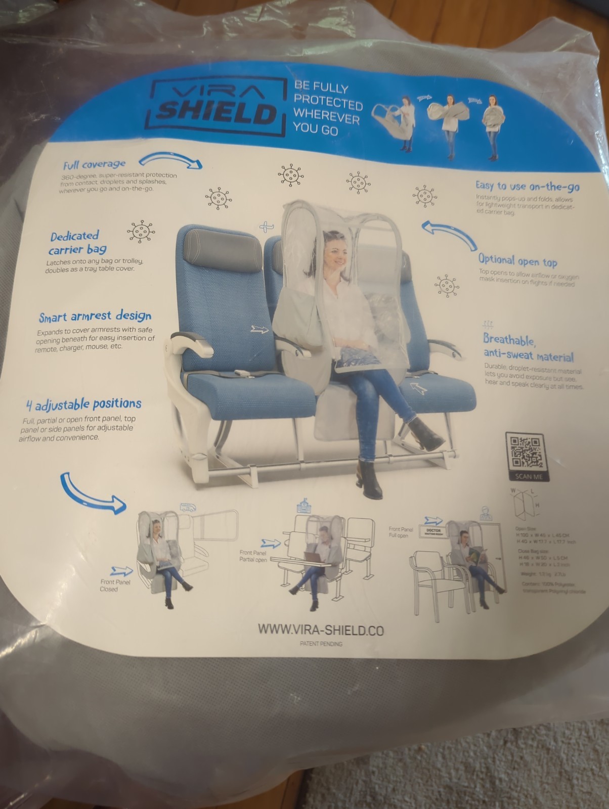Moving Life ViraShield Multi-Use Personal Enclosure & Protective Cover NIP