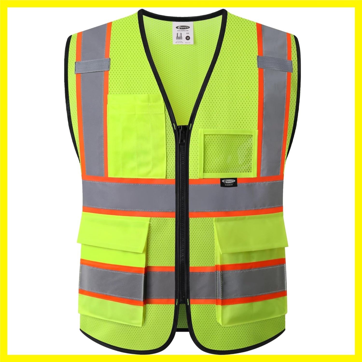 Safety Vest for men women Hi Vis Vest with Pockets and Zipper Class 2 High Vi…