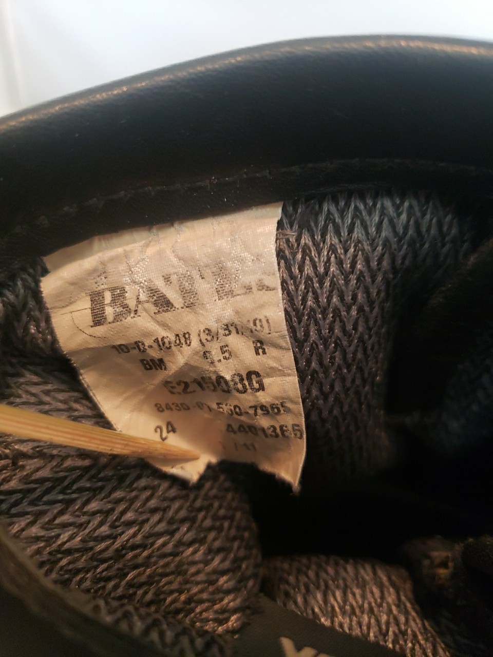 Bates Work Boots Steel Toe Military Men’s Size 9.5R Blk Leather Vibram Gore-Tex