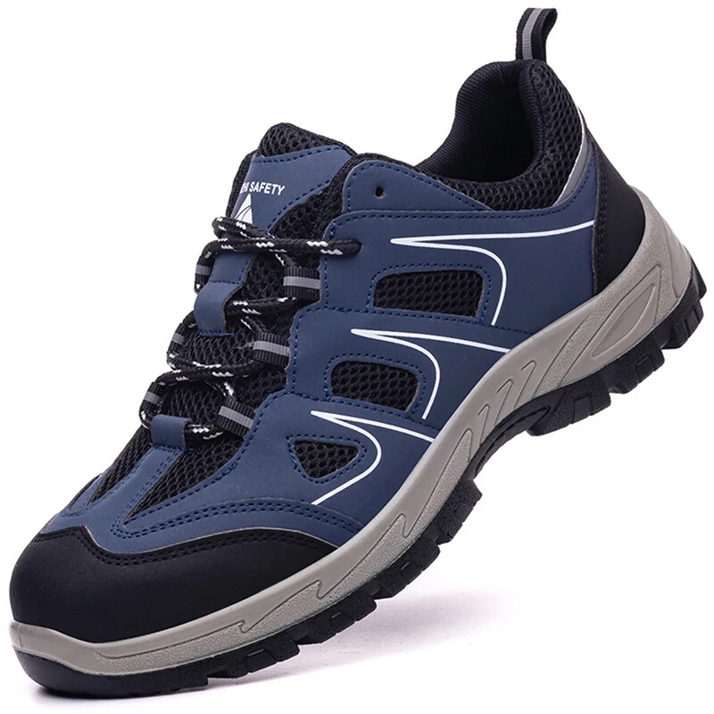 Men’s Breathable Work Shoes With Steel Toe Safety Shoes Men Women Work Sneakers