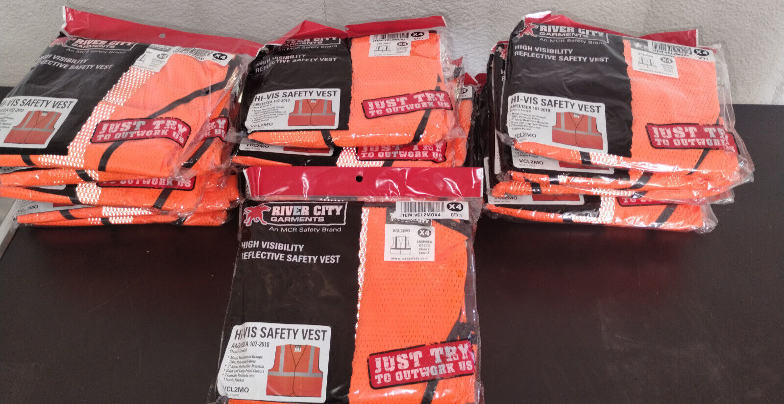 Lot of 18 MCR Safety High Visibility Vests Size 4X Unisex Type R Class 2