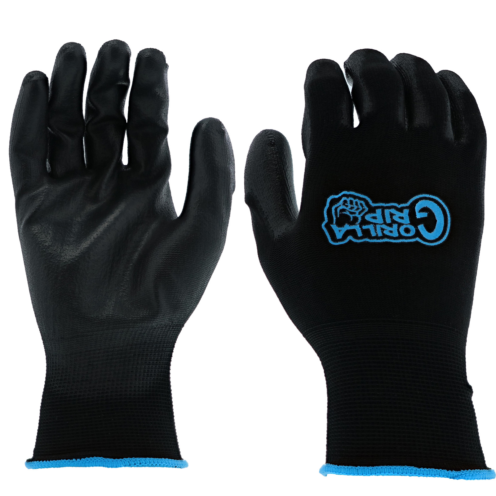 Gorilla Grip Men’s Black Nylon Never Slip No-Slip Maximum Grip Fitted Gloves: L