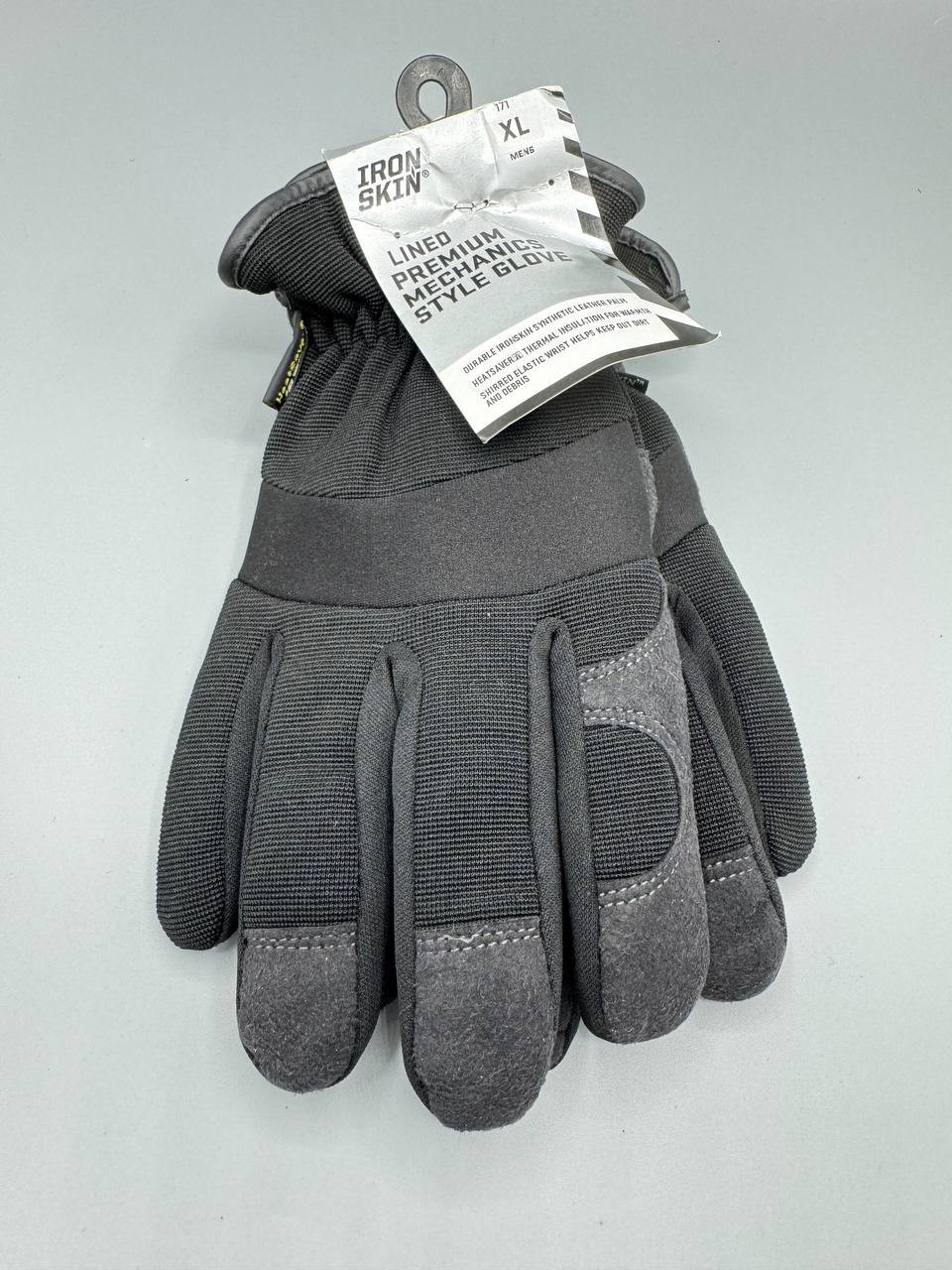 Iron Skin Premium Mechanics Gloves – Lined, Size XL – Men’s Work & Outdoor Glove