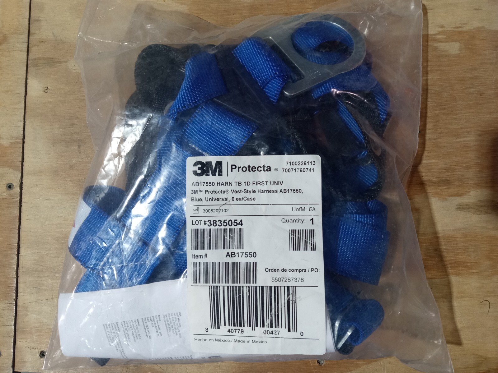 3M Protecta Ab17550xl Full Body Harness, Universal, Polyester