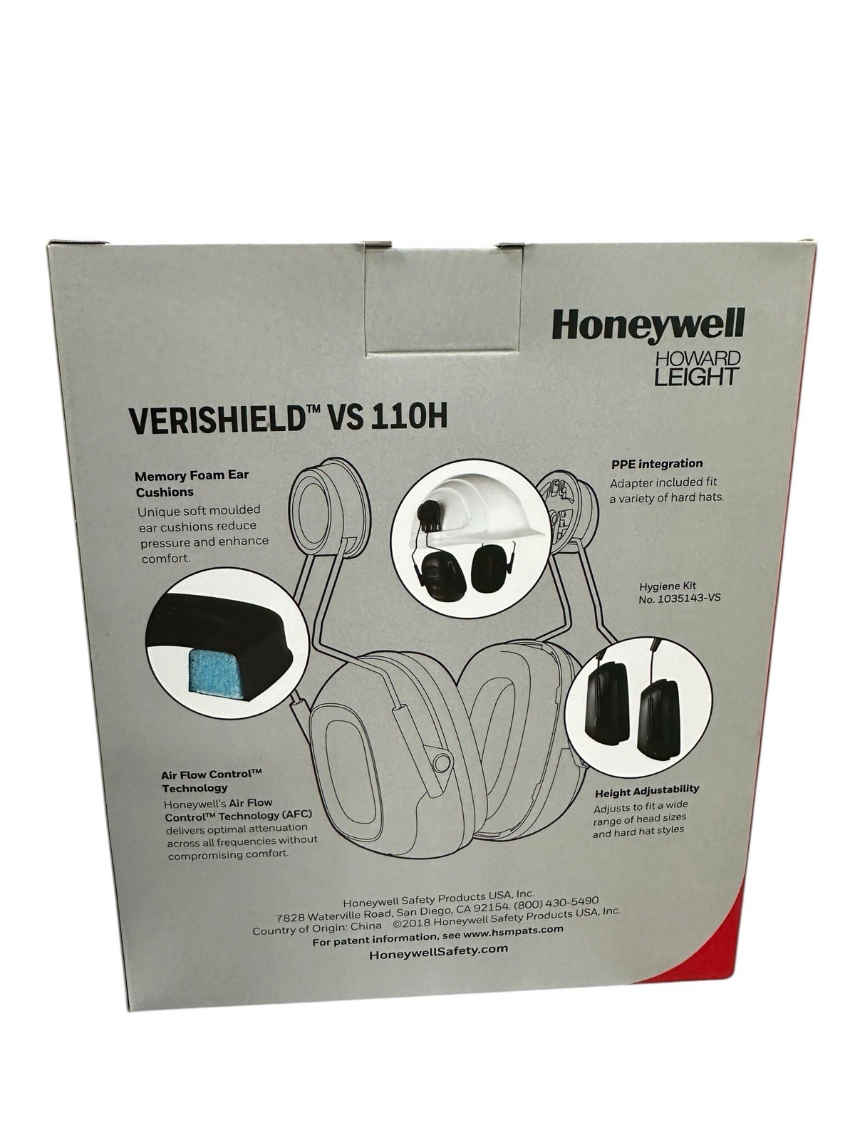 Honeywell Howard Leight 1035118-VS Verishield Hard Hat Mounted Ear Muffs, 21 Db
