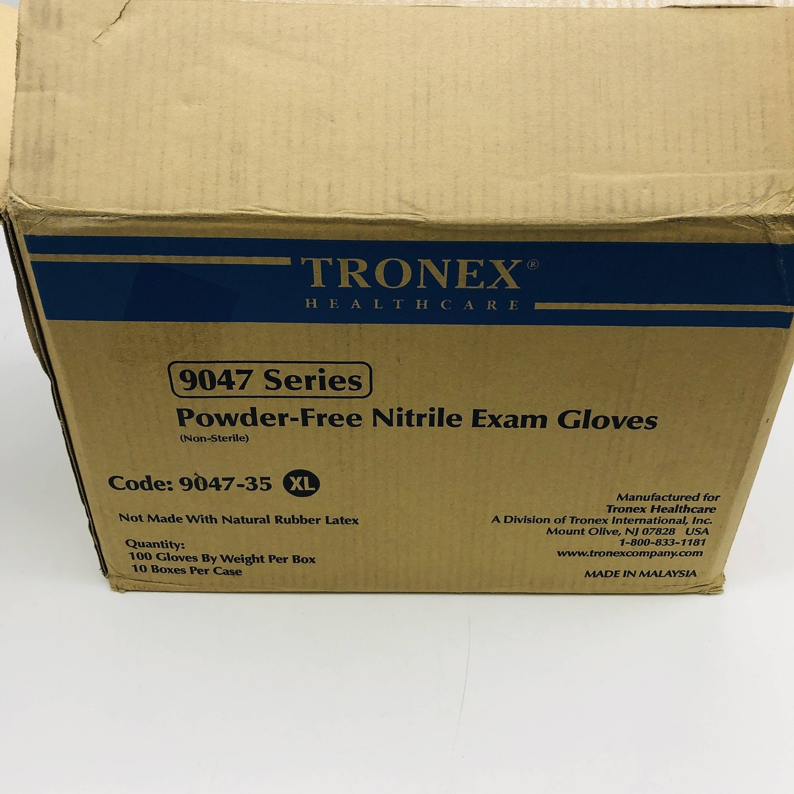 Tronex 9047-35 Disposable Gloves Nitrile Extra Large XL Black PF Case of 1000