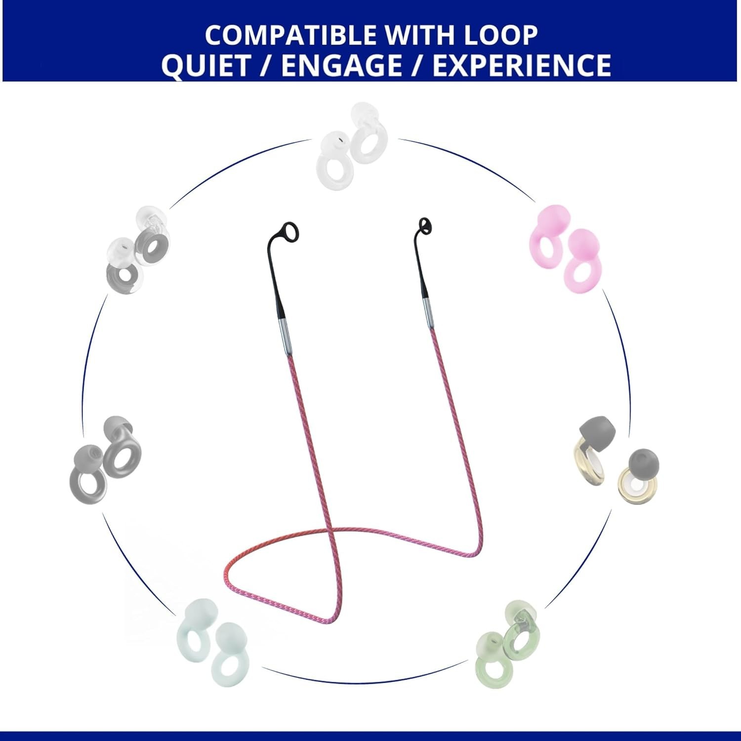 Magnetic Connector Cord Compatible with Loop Earplugs Quiet/Engage/Experience, S