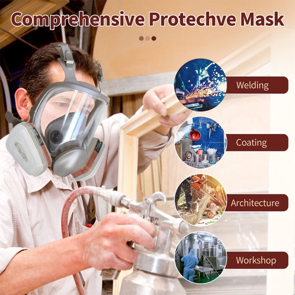 1-6 Sets 6800 Gas Mask Full Facepiece Reusable Respirator Full Facepiece 16 in1