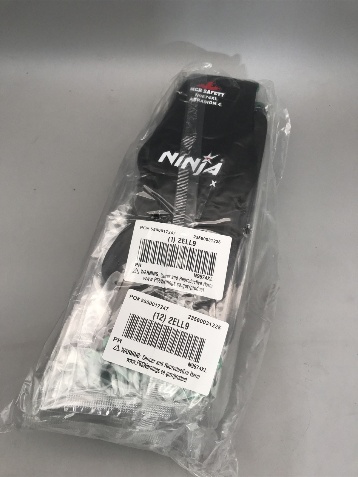 12 Pairs MCR Safety Ninja N9674XL Nylon Safety Gloves XL Black 2ELL9 New