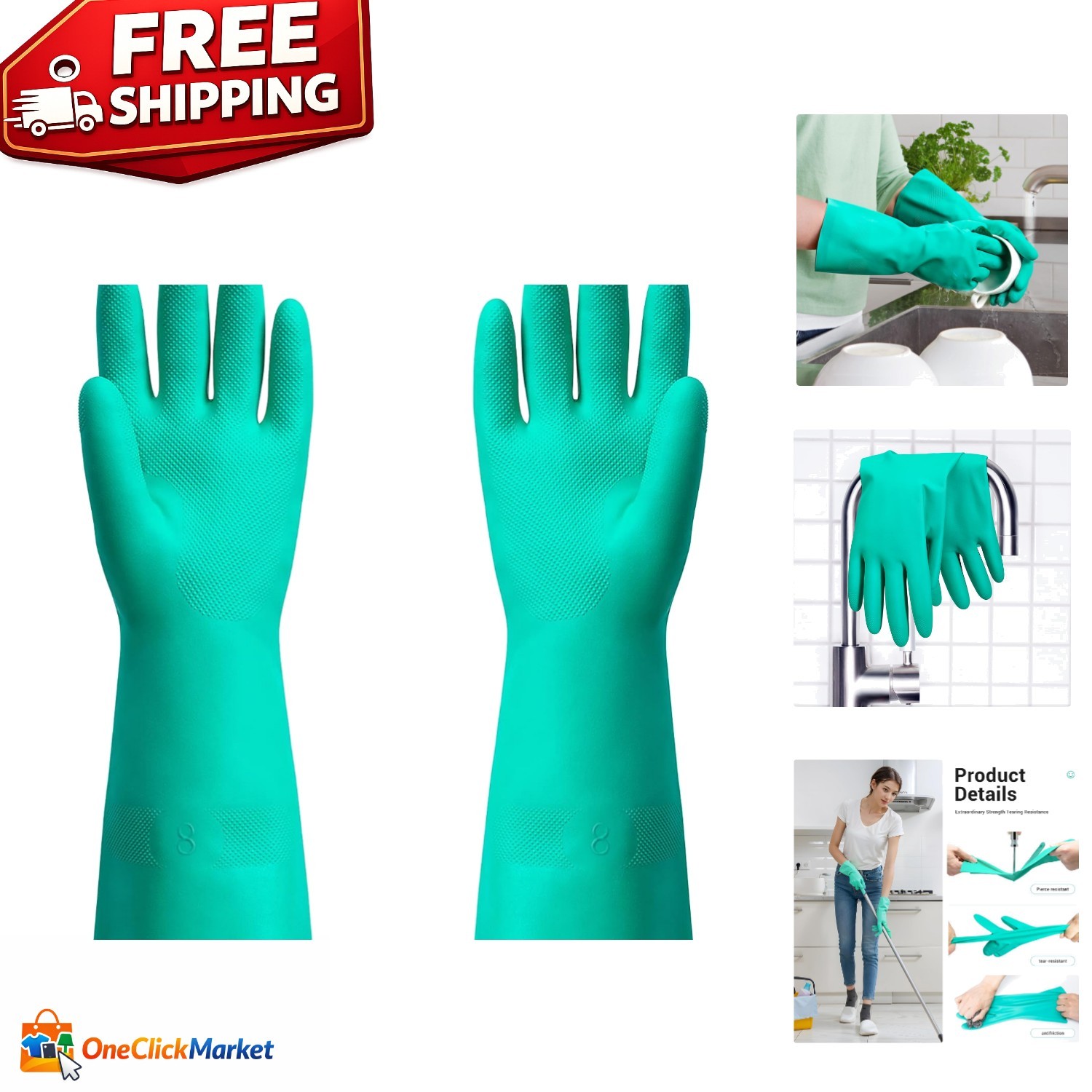 Medium Size Nitrile Gloves – Chemical Resistant & Odor-Free for All-Day Comfort
