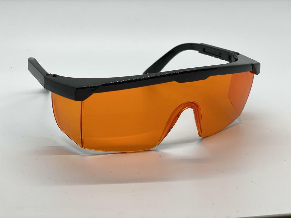 Safety Eye-Wear Orange Glasses LED and Scratch-resistant 1pc/pk