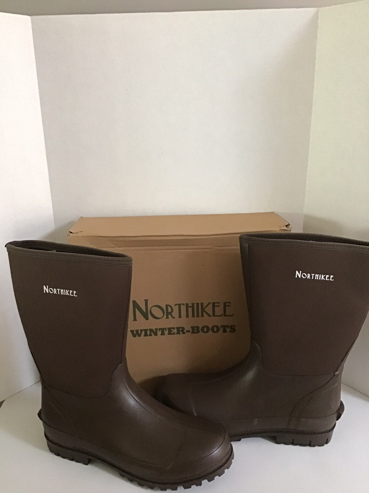 Northikee Men’s Rain Boots Rubber Hunting Insulated Steel Shank Boots Size 13 M