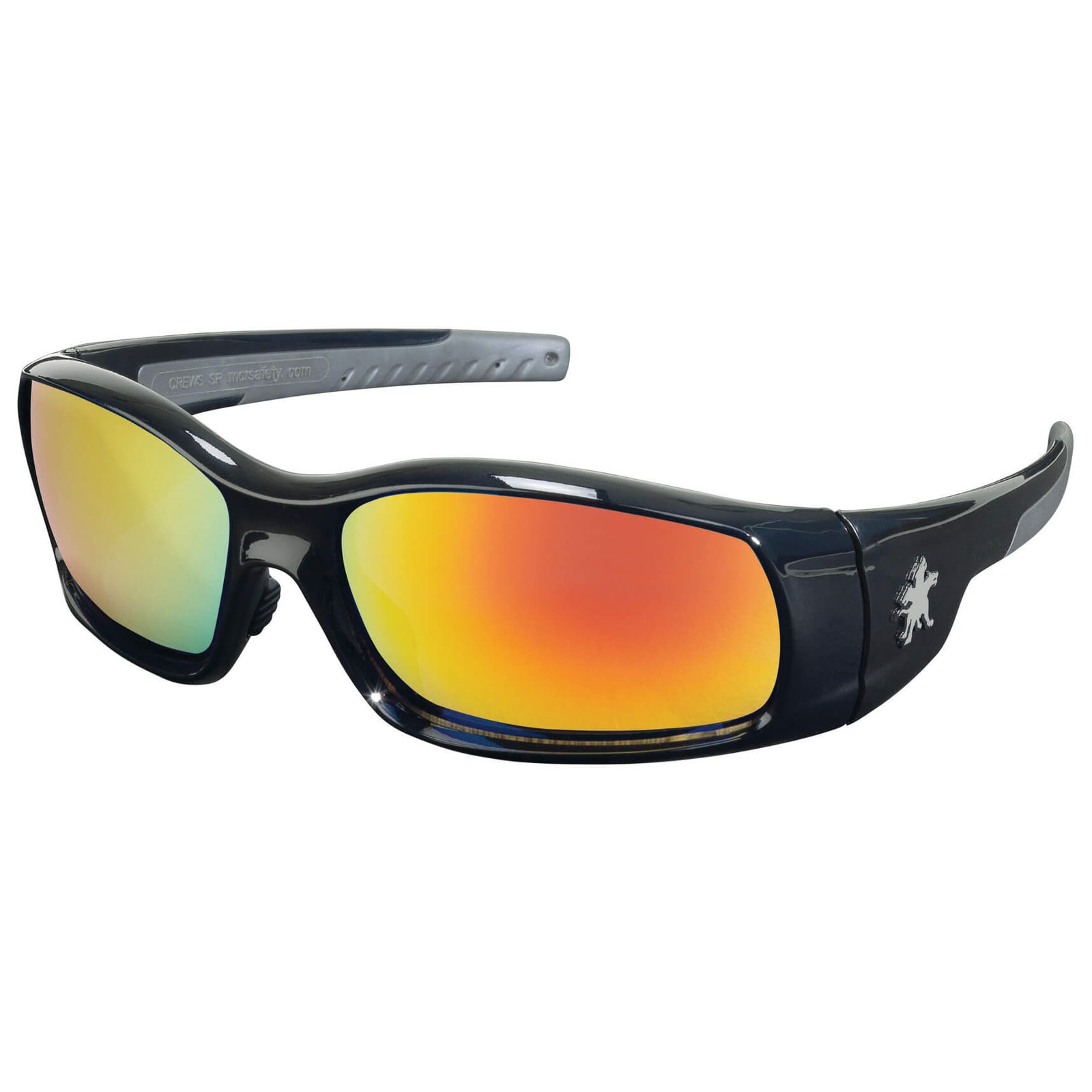 MCR Safety Swagger SR1 Safety Glasses Black with Fire Mirror Lenses