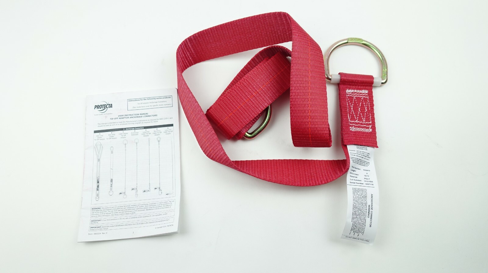 3M PROTECTA PRO Tie-Off Adapter 5900578 Red 6 ft.