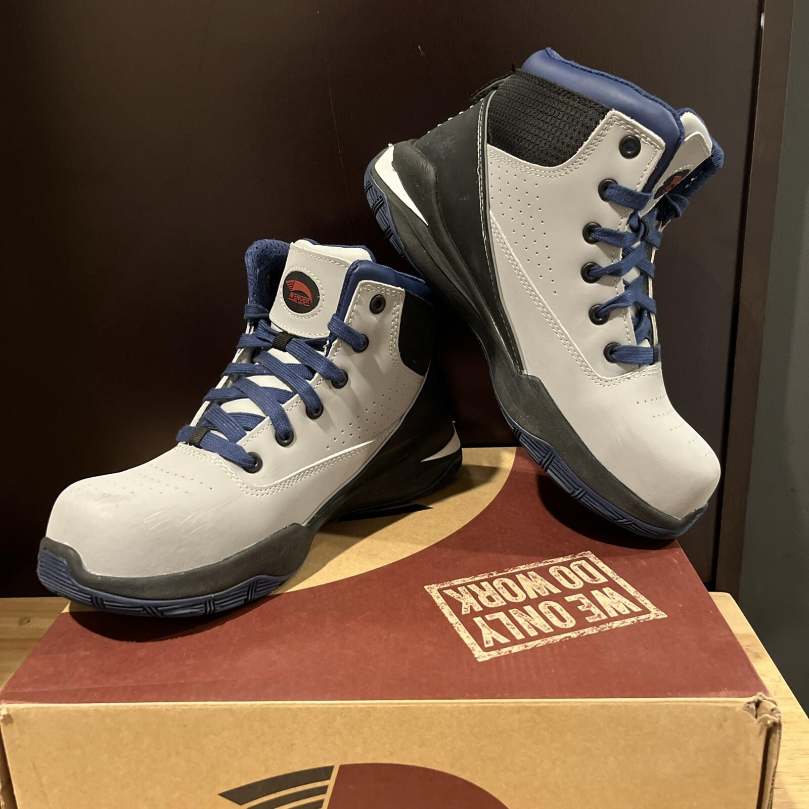 Avenger A804 Reaction Mid Carbon Nano Fiber Toe Mens Size 8 Med EU 41.5 Gry/Blu