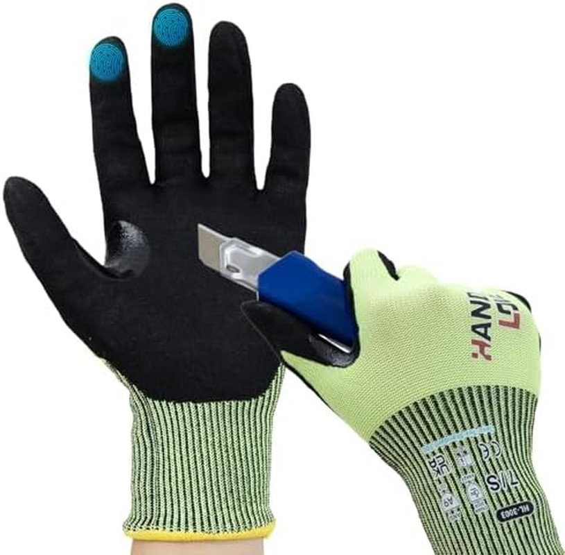 Cut Resistant Gloves – ANSI A9 Cut Proof Safety Work Gloves Anti Slip – Medium