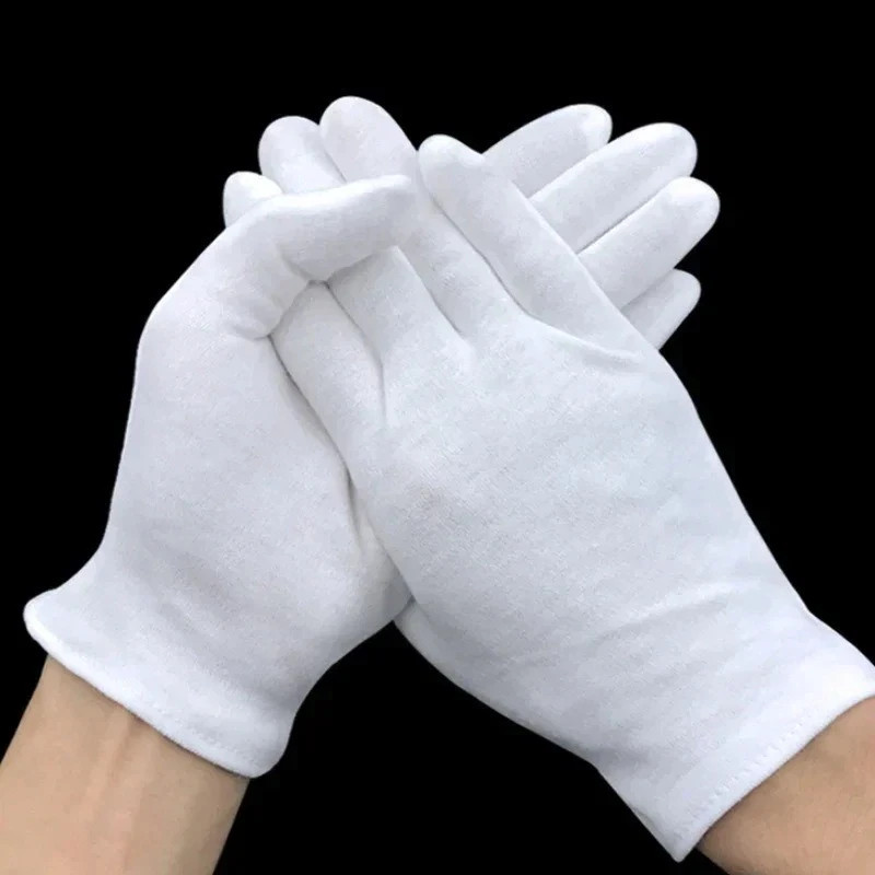 10Pairs White Cotton Inspection Gloves – Soft Jewelry Coin Work Gloves