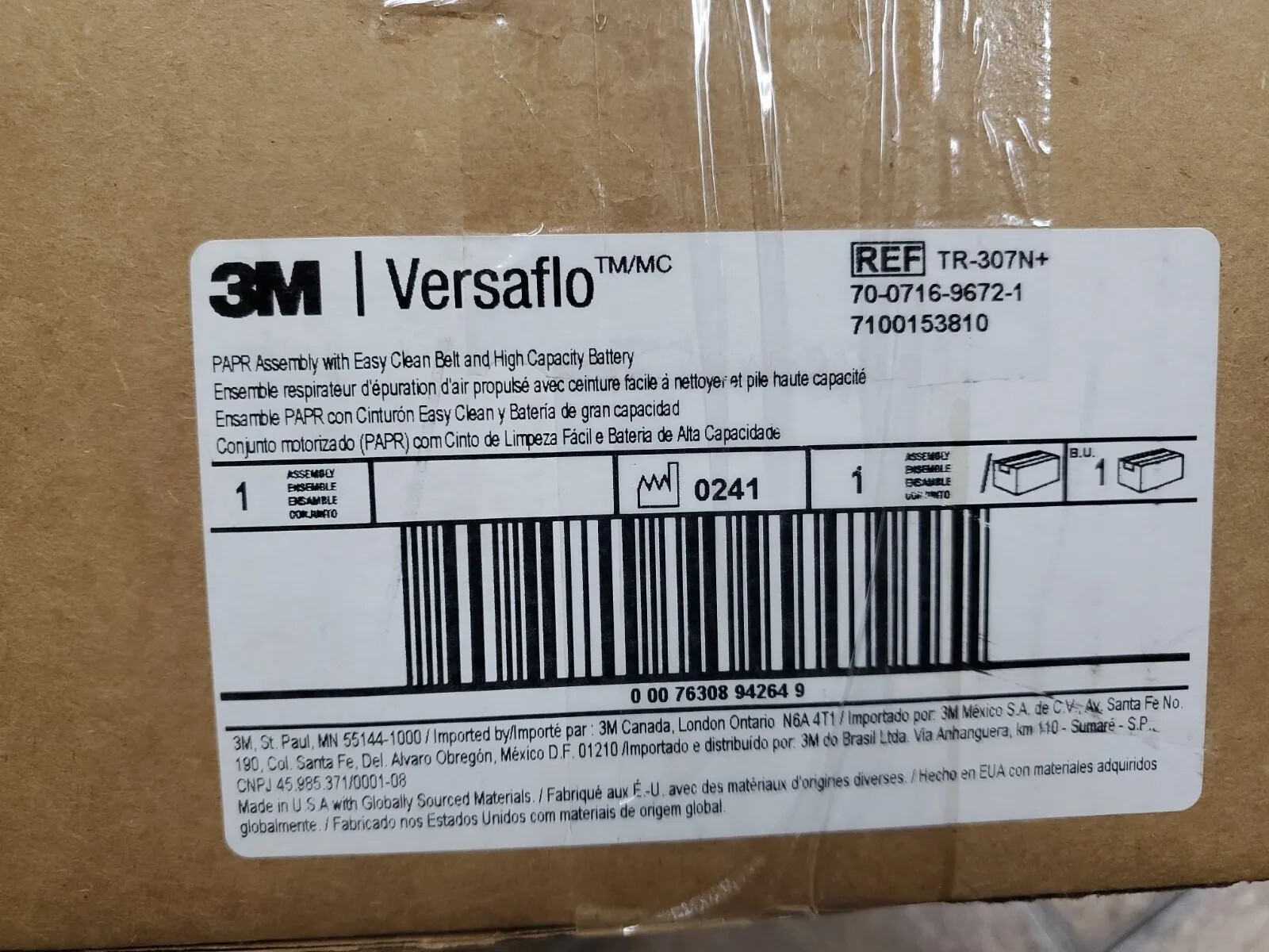 3M TR-307N+ VERSAFLO PAPR ASSEMBLY WITH HIGH CAPACITY BATTERY