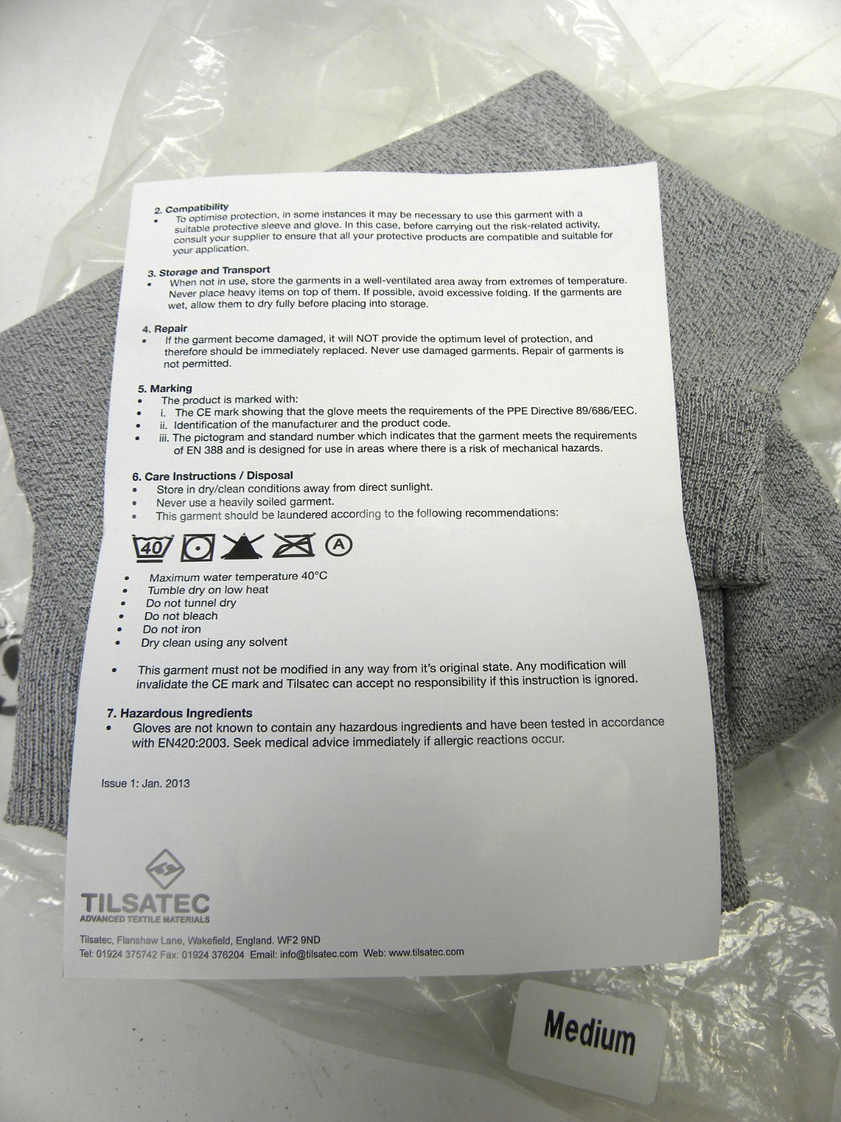 Tilsatec XCalibur Cut-Resistant Pullover Sweatshirt Gray with Thumb Loops